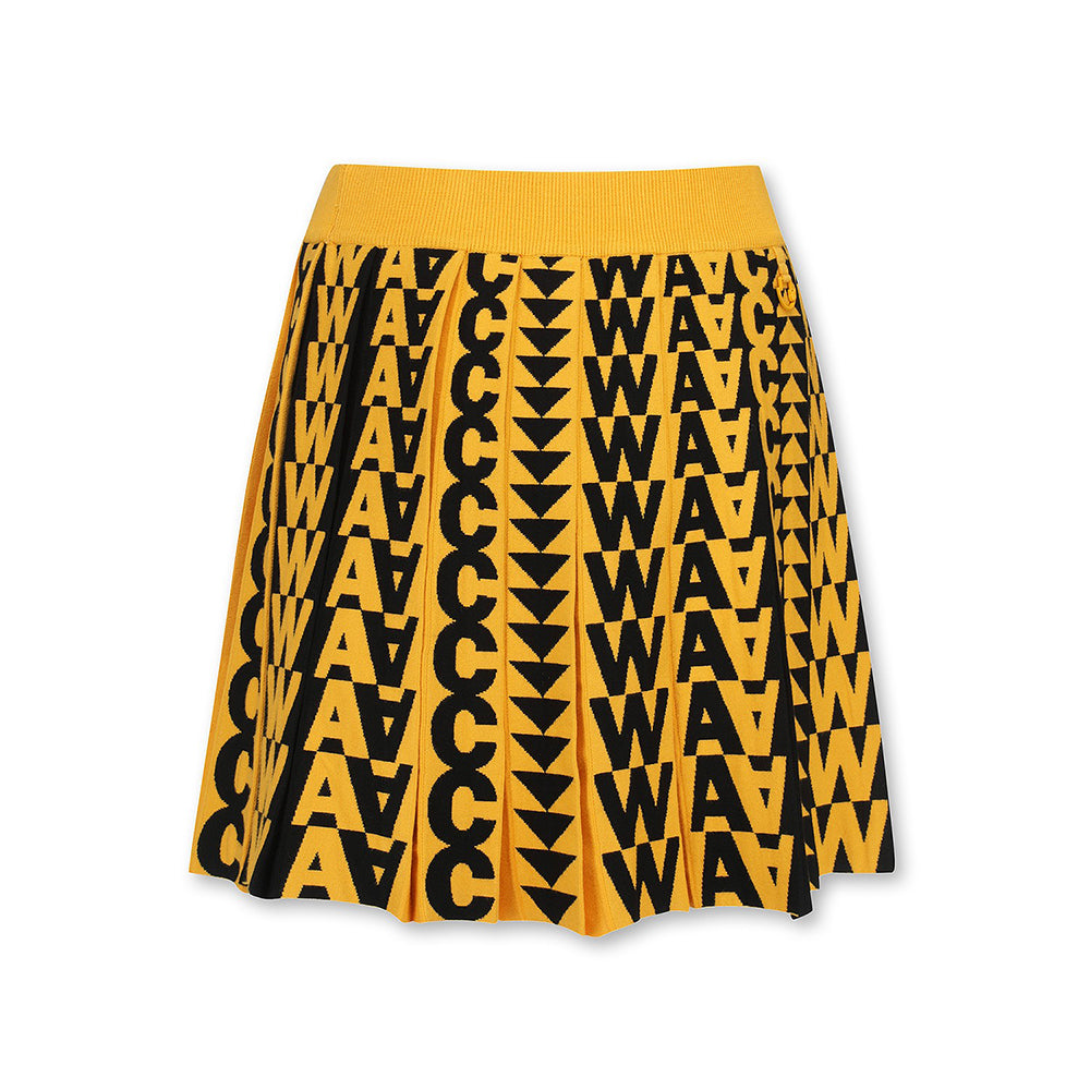 FALL LOGO PATTERN KNIT PLEATS SKIRT 女士 圖騰高爾夫短裙